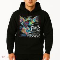 Faith Make All Things Are Possible Hummingbird Christian Hoodie thumb 2