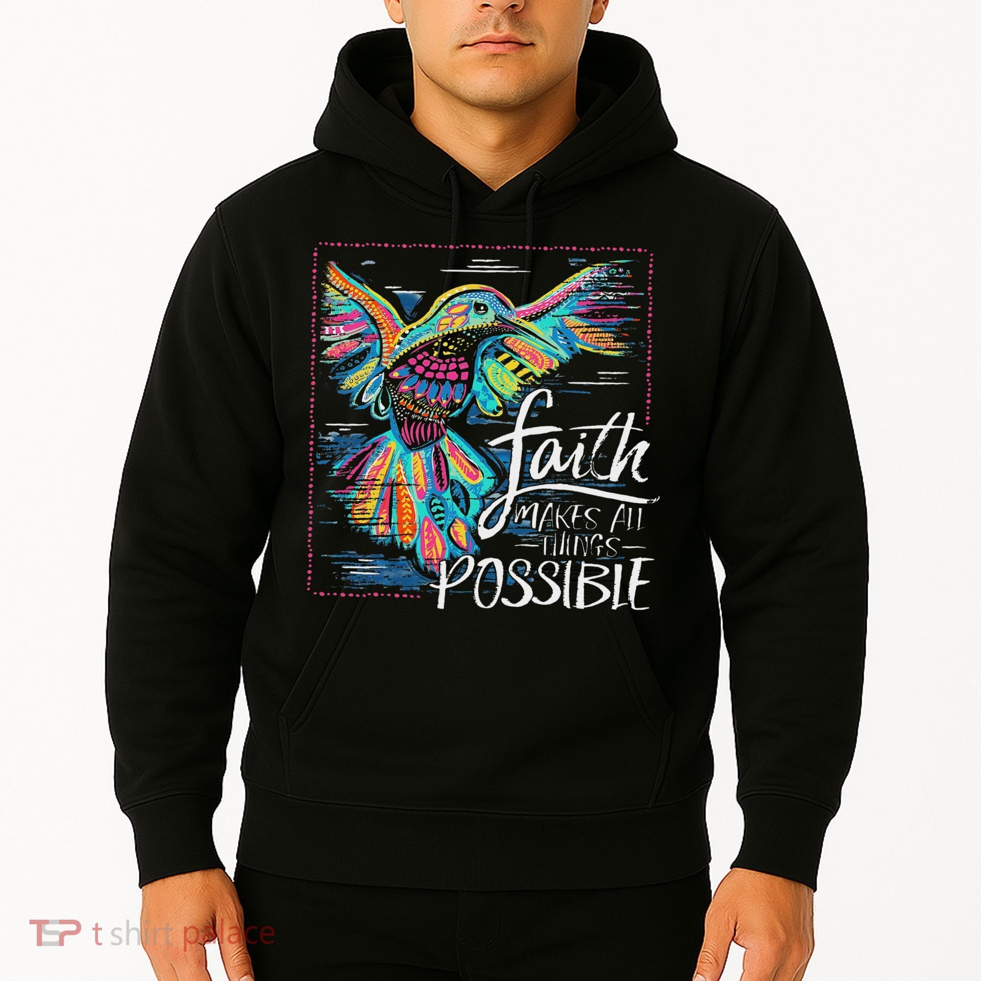 Faith Make All Things Are Possible Hummingbird Christian Hoodie