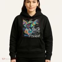 Faith Make All Things Are Possible Hummingbird Christian Hoodie thumb 5