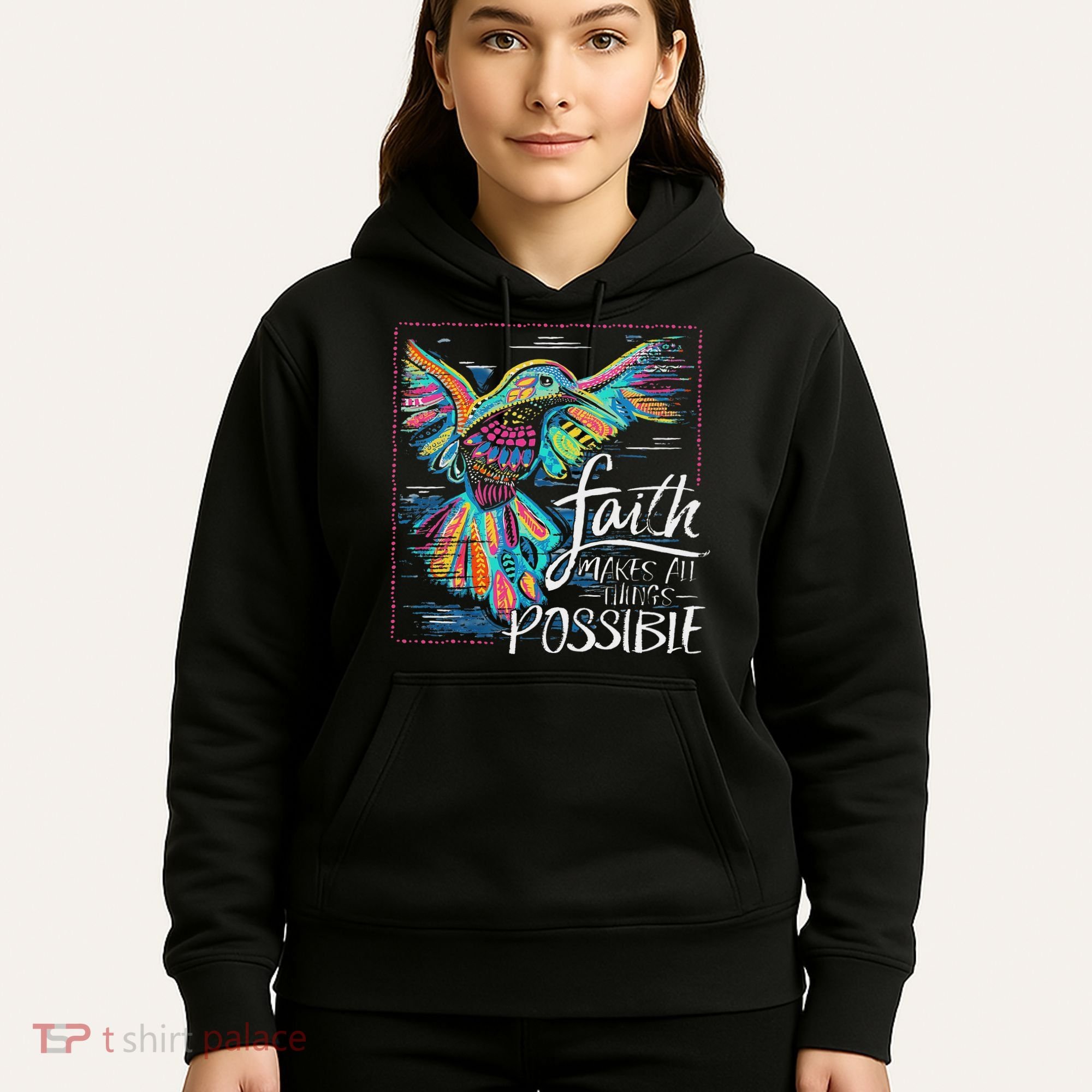 Faith Make All Things Are Possible Hummingbird Christian Hoodie