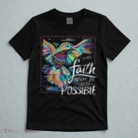 Faith Make All Things Are Possible Hummingbird Christian T-Shirt thumb 5
