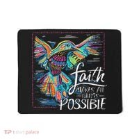 Faith Make All Things Are Possible Hummingbird Christian Mousepad thumb 0