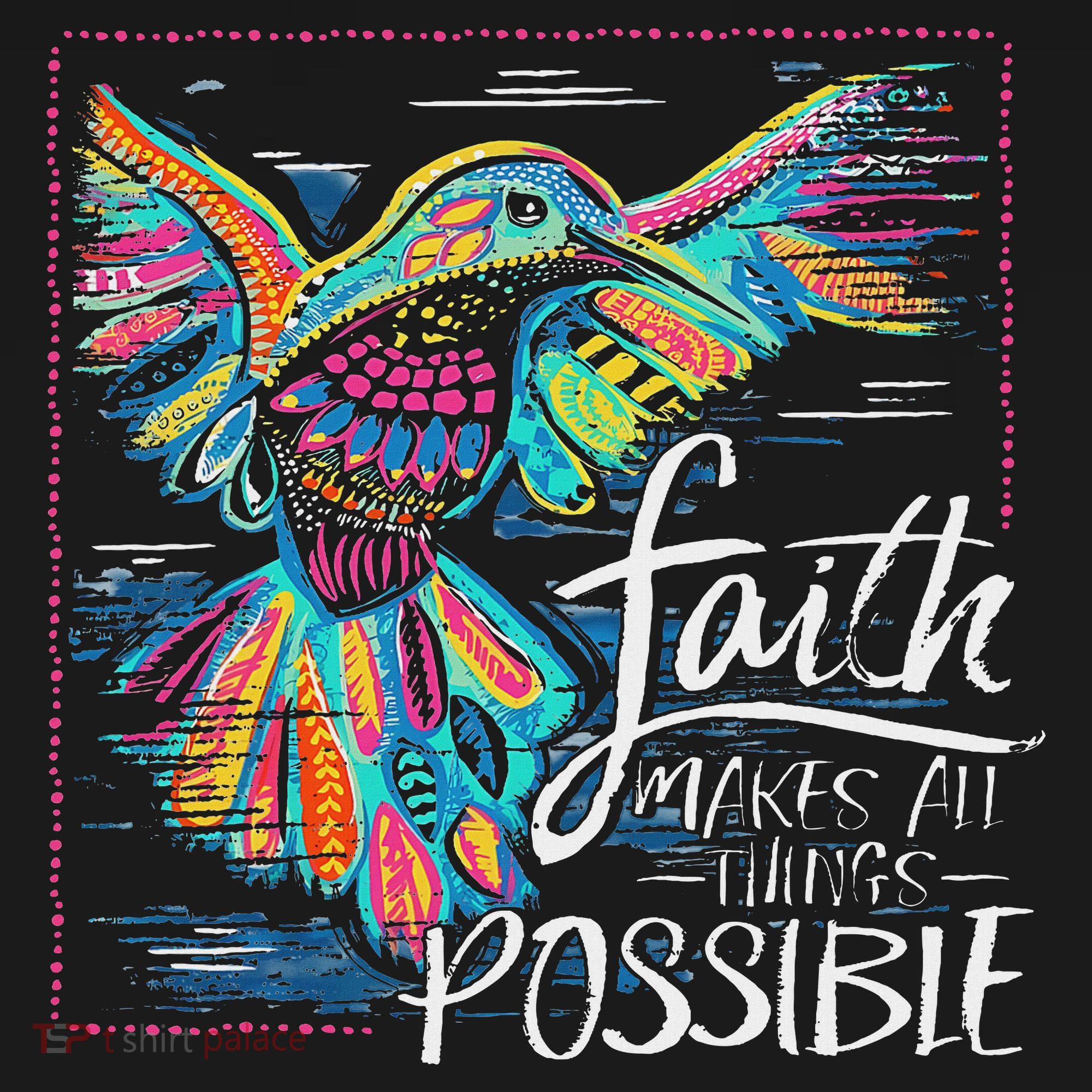 Faith Make All Things Are Possible Hummingbird Christian Ornament
