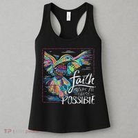 Faith Make All Things Are Possible Hummingbird Christian Women's Tank Top thumb 3