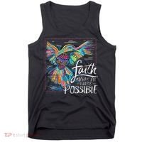 Faith Make All Things Are Possible Hummingbird Christian Tank Top thumb 0