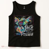 Faith Make All Things Are Possible Hummingbird Christian Tank Top thumb 2