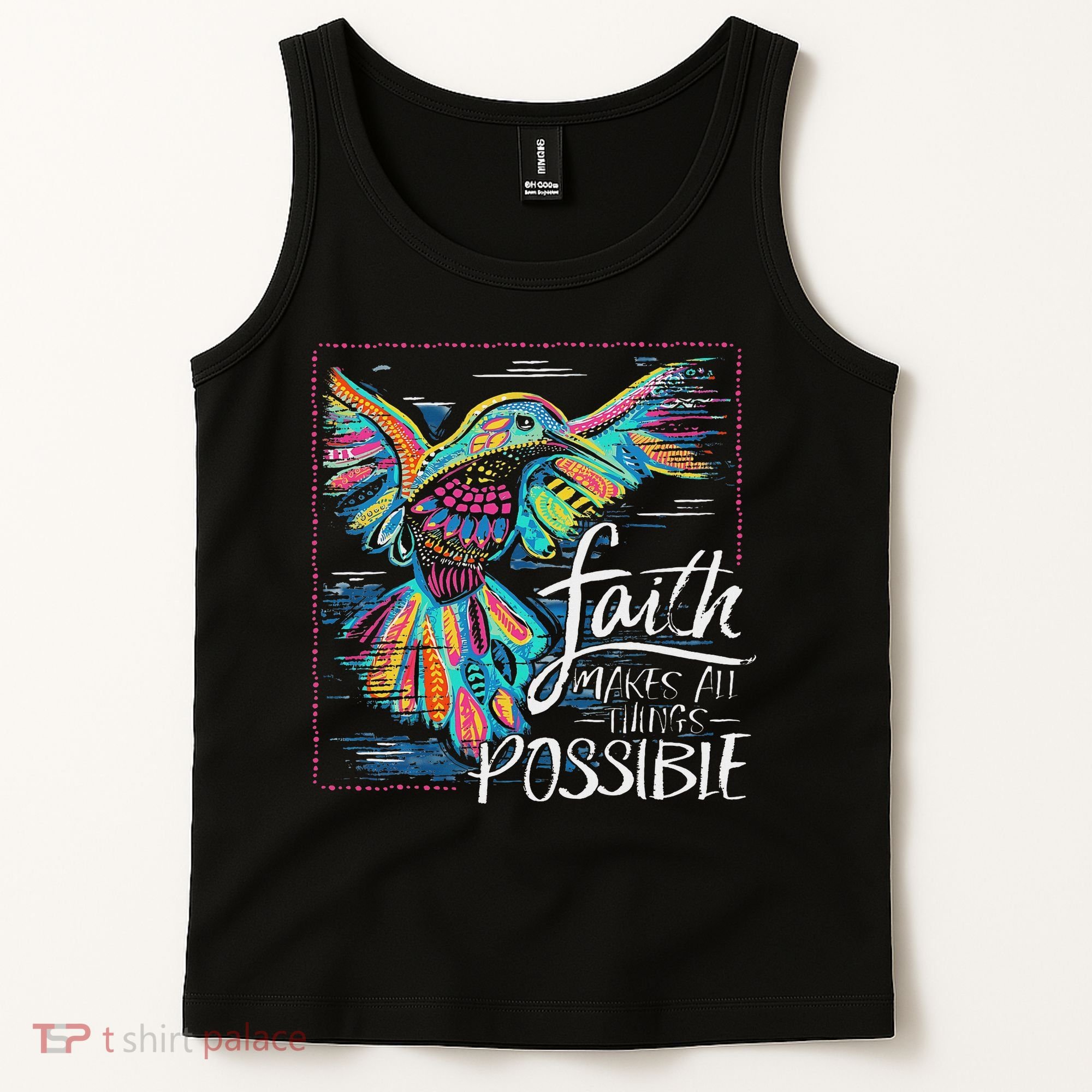 Faith Make All Things Are Possible Hummingbird Christian Tank Top