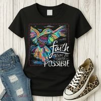 Faith Make All Things Are Possible Hummingbird Christian Women's T-Shirt thumb 3