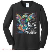 Faith Make All Things Are Possible Hummingbird Christian Kids Long Sleeve Shirt thumb 0