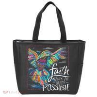 Faith Make All Things Are Possible Hummingbird Christian Tote Bag thumb 0