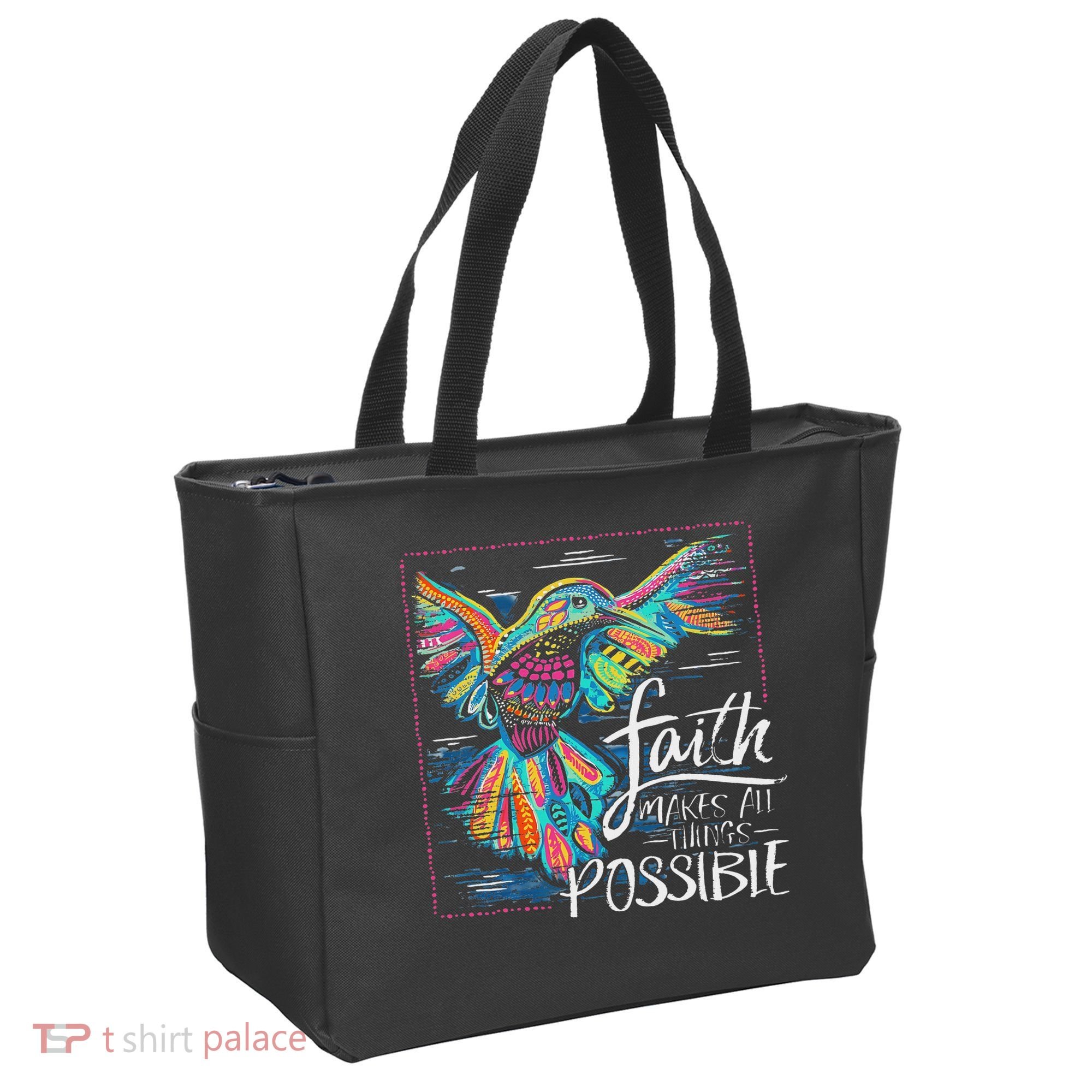 Faith Make All Things Are Possible Hummingbird Christian Tote Bag