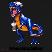 Funny Medical Assistant Life Cma Dinosaur Trex Scrub Coffee Gift Women's Hoodie thumb 2