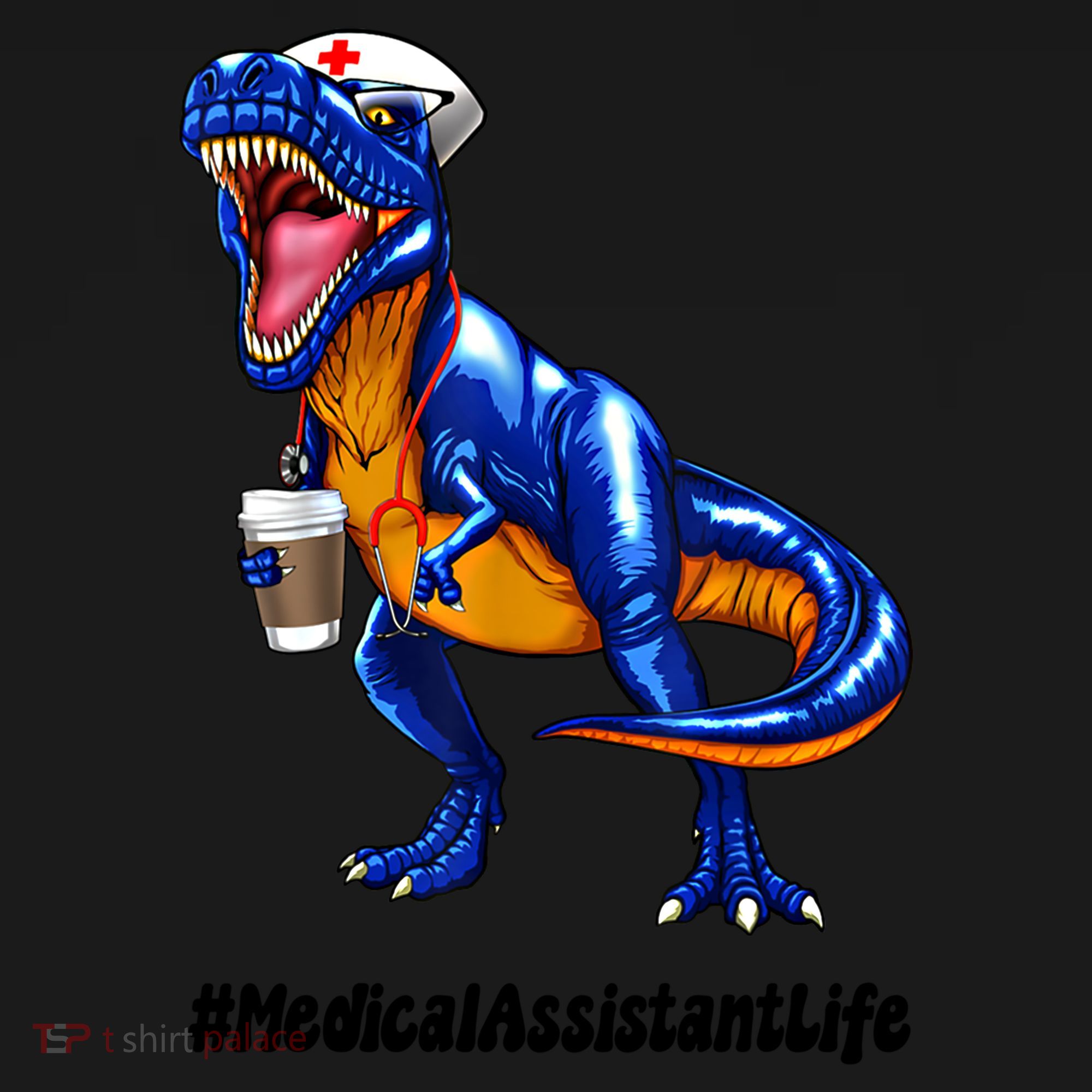 Funny Medical Assistant Life Cma Dinosaur Trex Scrub Coffee Gift Women's Hoodie