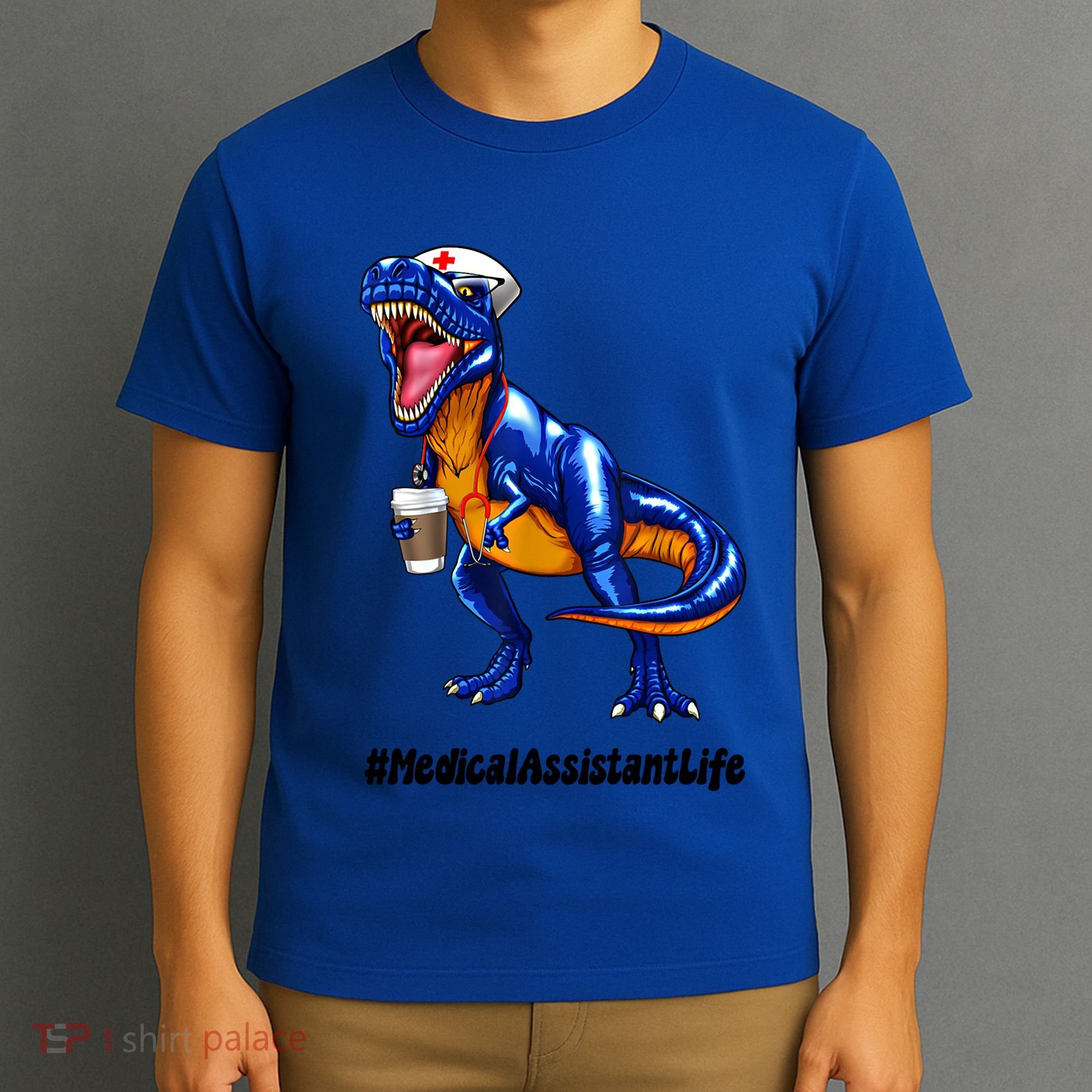 Funny Medical Assistant Life Cma Dinosaur Trex Scrub Coffee Gift T-Shirt