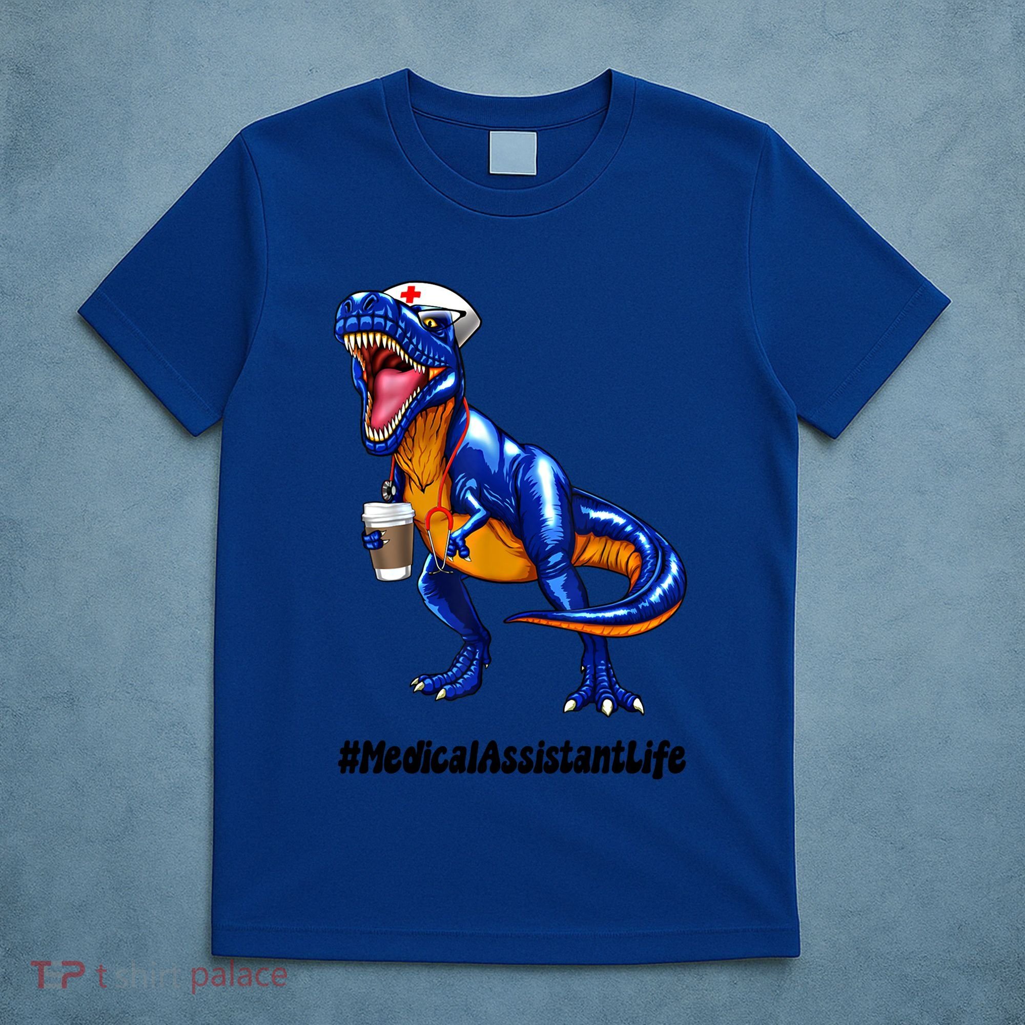 Funny Medical Assistant Life Cma Dinosaur Trex Scrub Coffee Gift T-Shirt