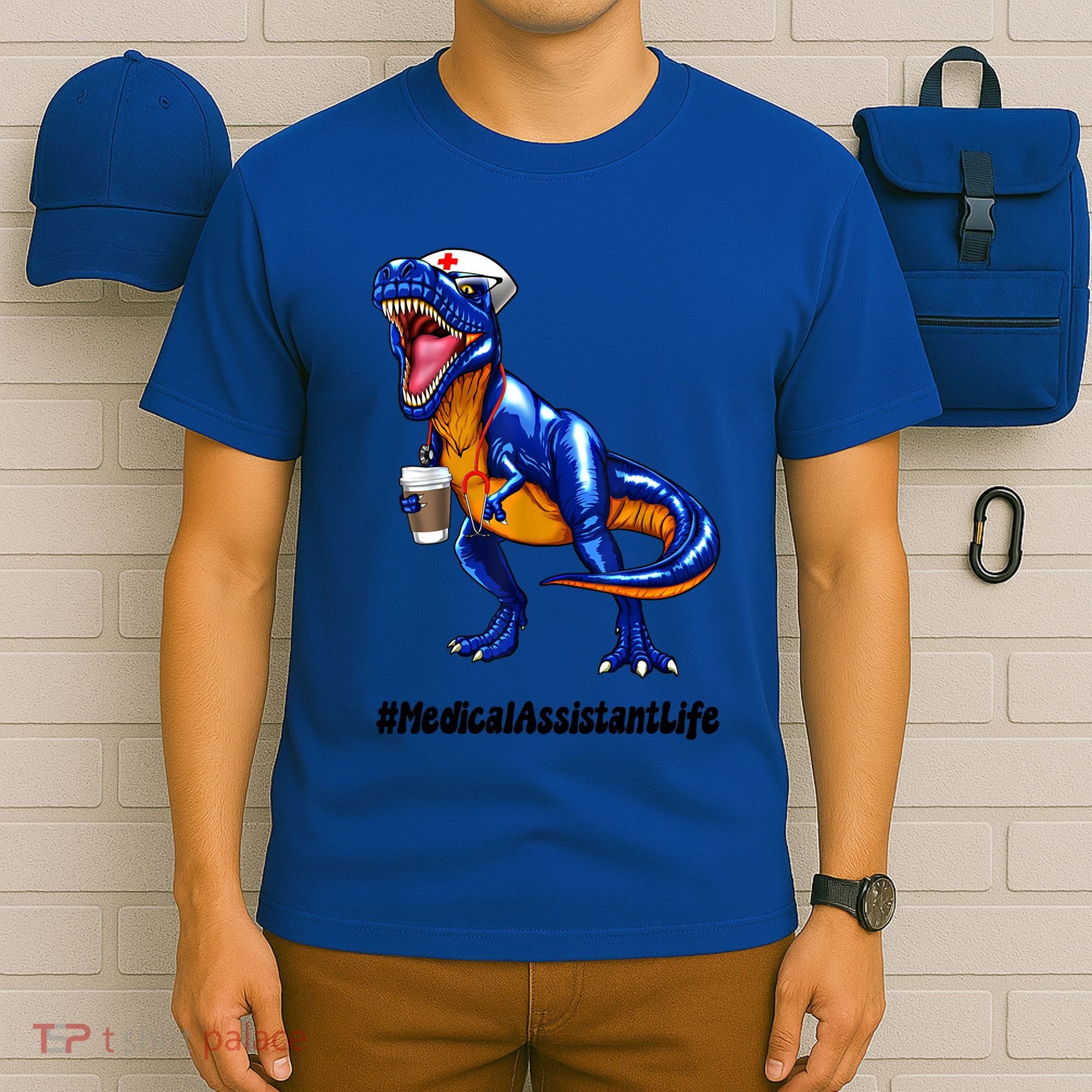 Funny Medical Assistant Life Cma Dinosaur Trex Scrub Coffee Gift T-Shirt