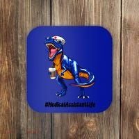 Funny Medical Assistant Life Cma Dinosaur Trex Scrub Coffee Gift Coaster thumb 0