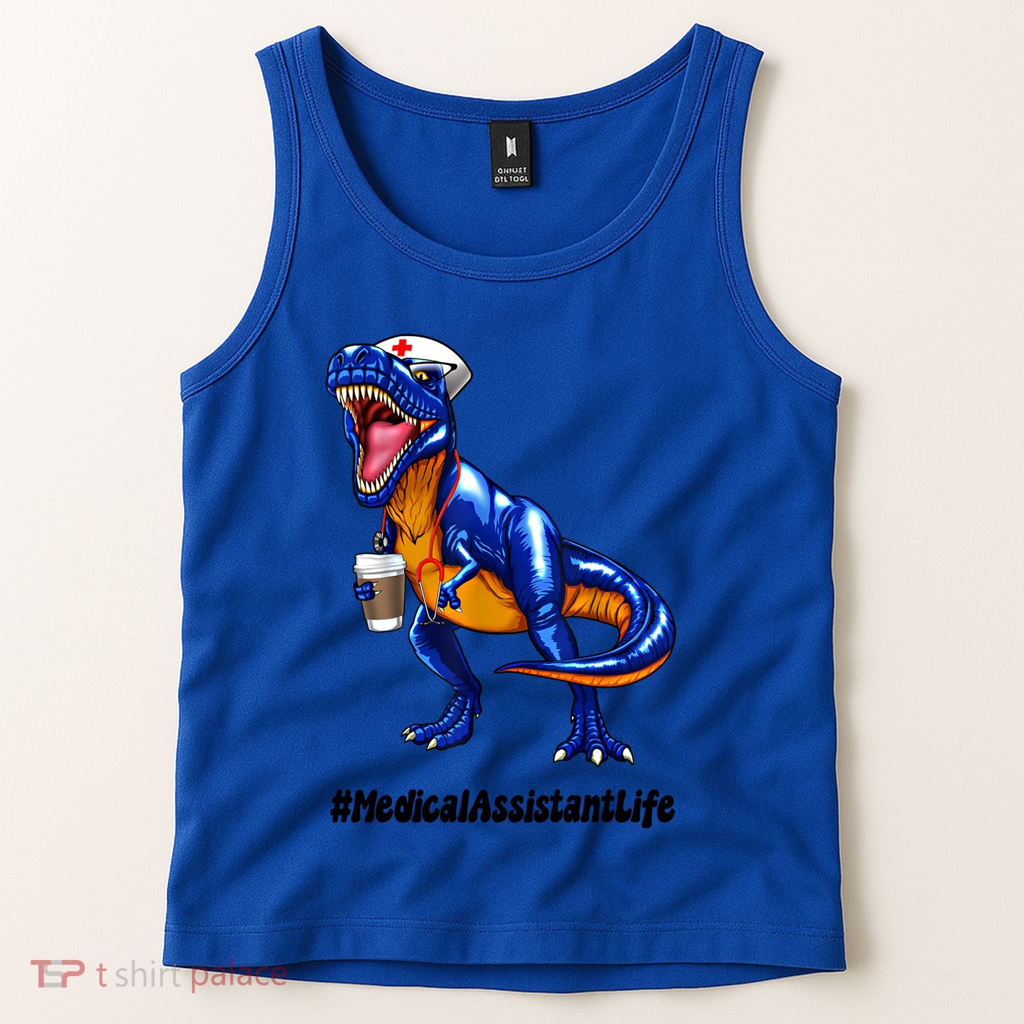 Funny Medical Assistant Life Cma Dinosaur Trex Scrub Coffee Gift Tank Top