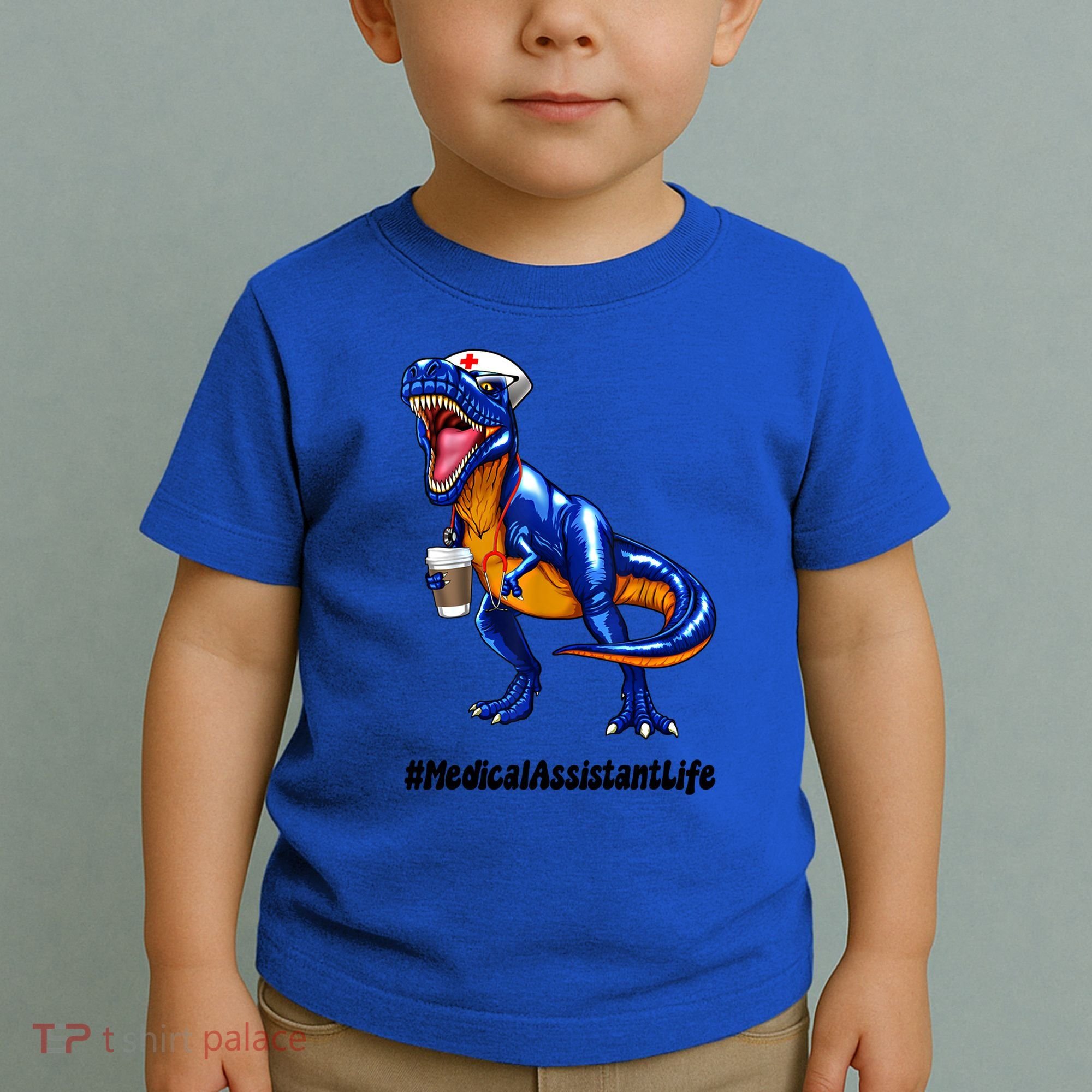Funny Medical Assistant Life Cma Dinosaur Trex Scrub Coffee Gift Toddler T-Shirt