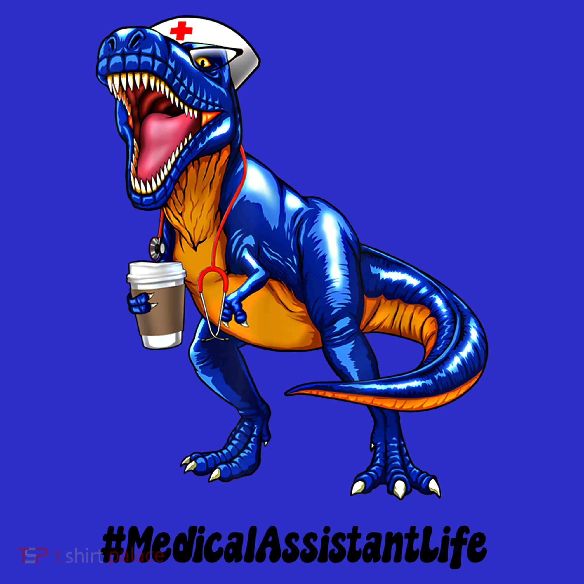 Funny Medical Assistant Life Cma Dinosaur Trex Scrub Coffee Gift Visor