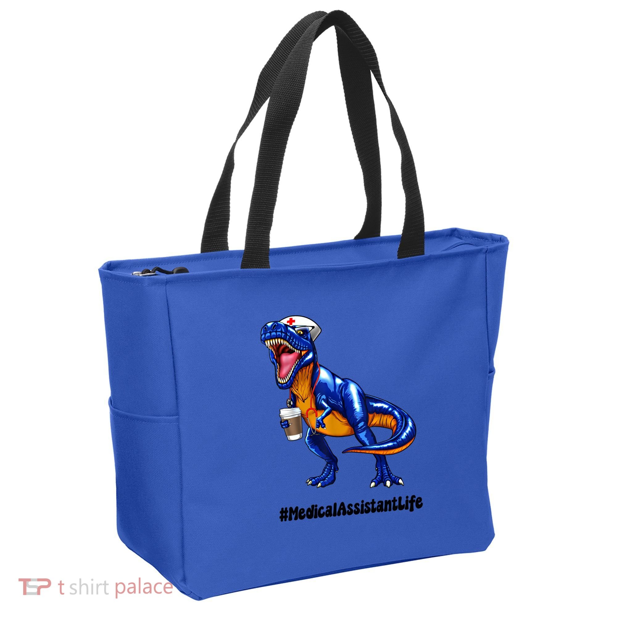 Funny Medical Assistant Life Cma Dinosaur Trex Scrub Coffee Gift Tote Bag