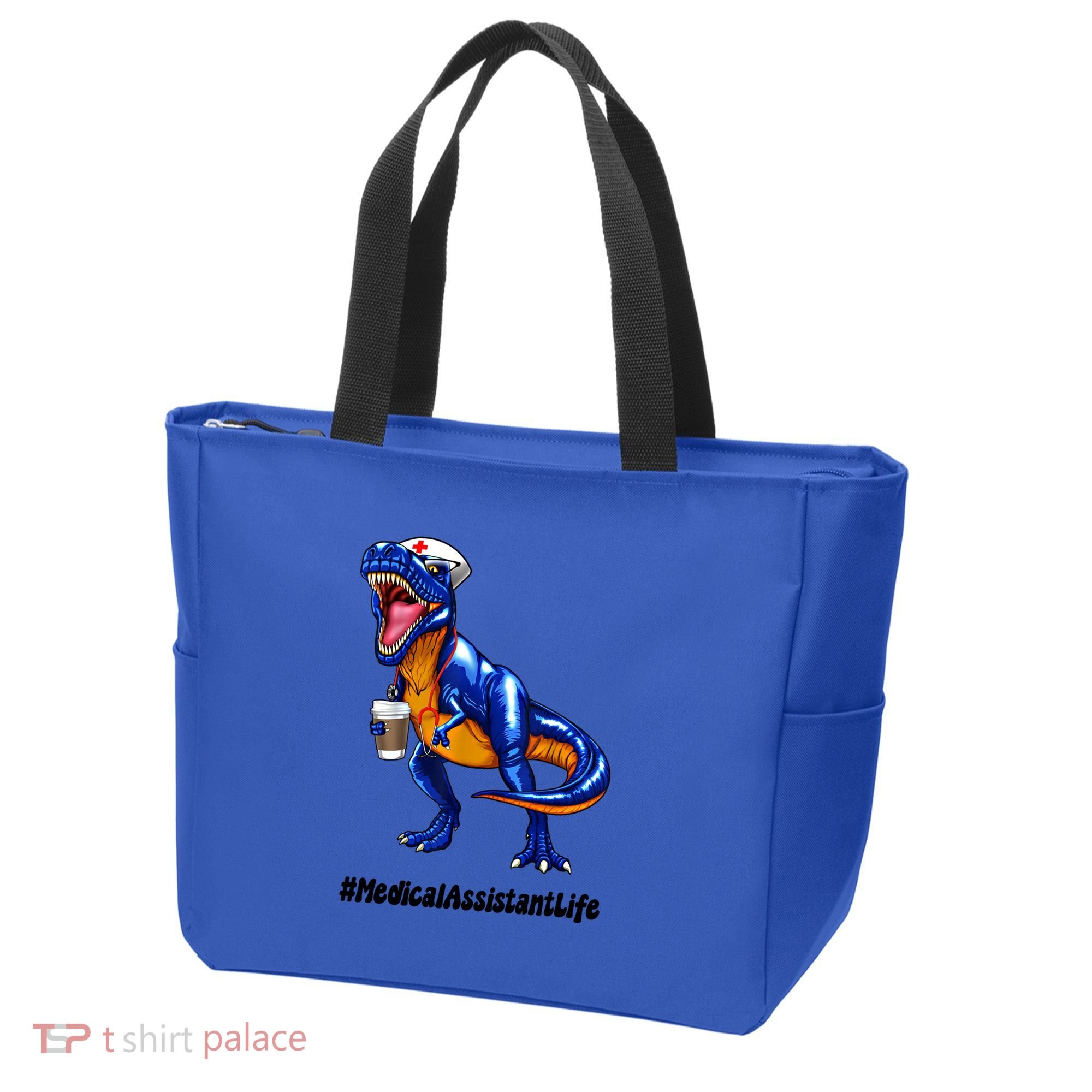 Funny Medical Assistant Life Cma Dinosaur Trex Scrub Coffee Gift Tote Bag