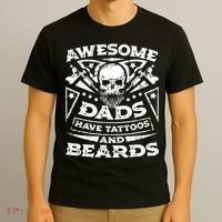 Funny Mens Awesome Dads Have Tattoos And Beards Gift T-Shirt thumb 3