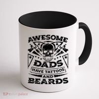 Funny Mens Awesome Dads Have Tattoos And Beards Gift Coffee Mug thumb 1
