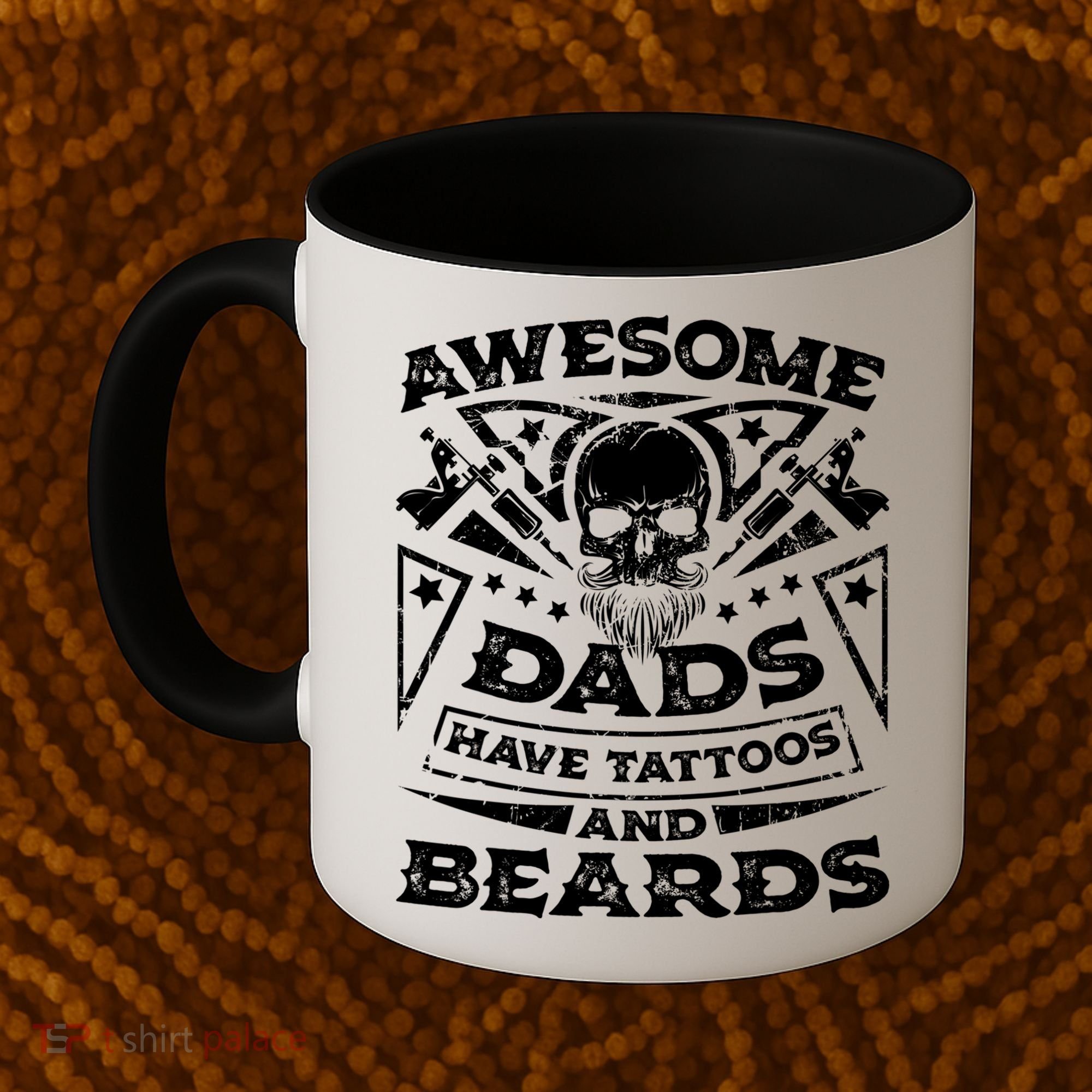 Funny Mens Awesome Dads Have Tattoos And Beards Gift Coffee Mug