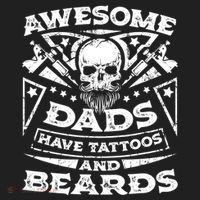 Funny Mens Awesome Dads Have Tattoos And Beards Gift Beanie thumb 2