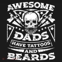Funny Mens Awesome Dads Have Tattoos And Beards Gift Coaster thumb 2