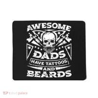 Funny Mens Awesome Dads Have Tattoos And Beards Gift Mousepad thumb 0