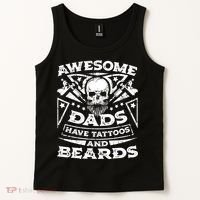 Funny Mens Awesome Dads Have Tattoos And Beards Gift Tank Top thumb 2
