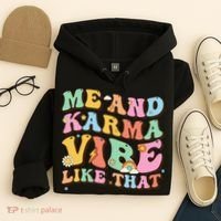 Funny Me And Karma Vibe Like That Groovy Lover Hippie Boho Hoodie thumb 4