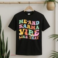 Funny Me And Karma Vibe Like That Groovy Lover Hippie Boho T-Shirt thumb 2