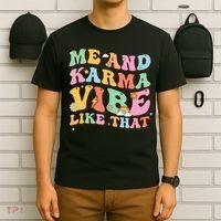 Funny Me And Karma Vibe Like That Groovy Lover Hippie Boho T-Shirt thumb 6