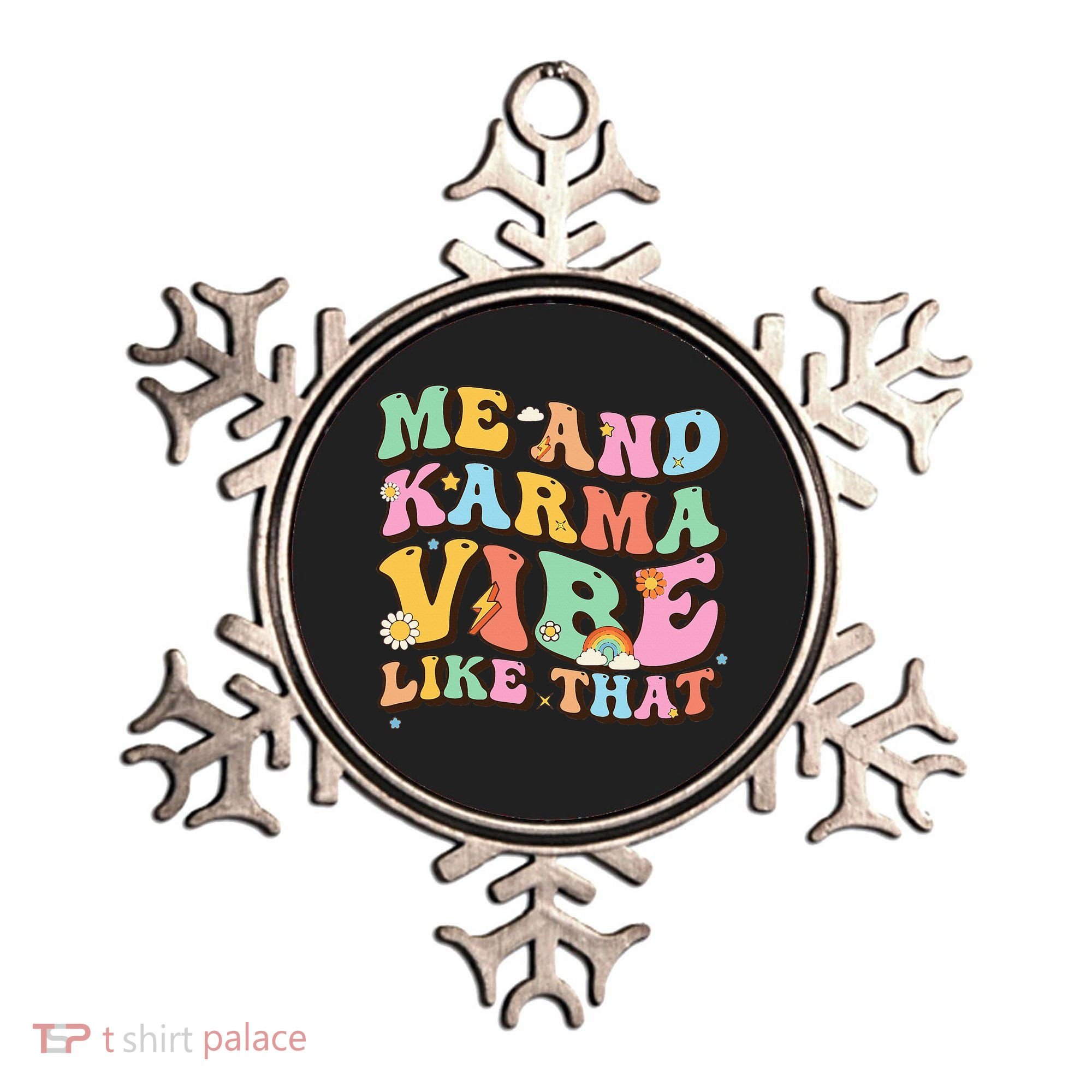 Funny Me And Karma Vibe Like That Groovy Lover Hippie Boho Ornament
