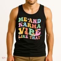 Funny Me And Karma Vibe Like That Groovy Lover Hippie Boho Tank Top thumb 3
