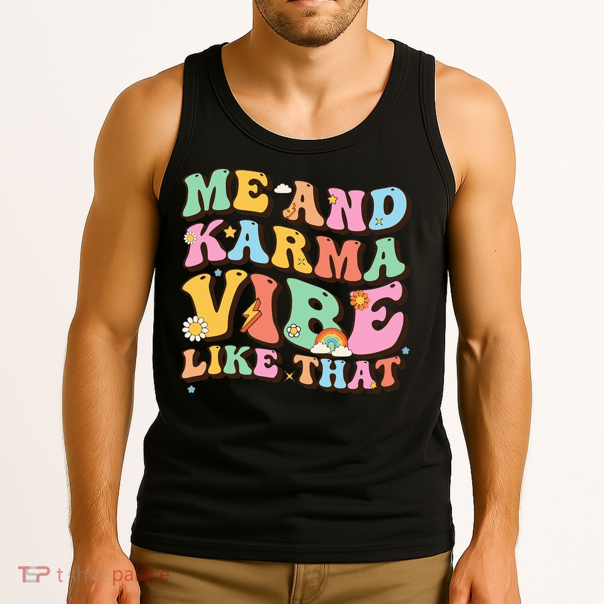 Funny Me And Karma Vibe Like That Groovy Lover Hippie Boho Tank Top
