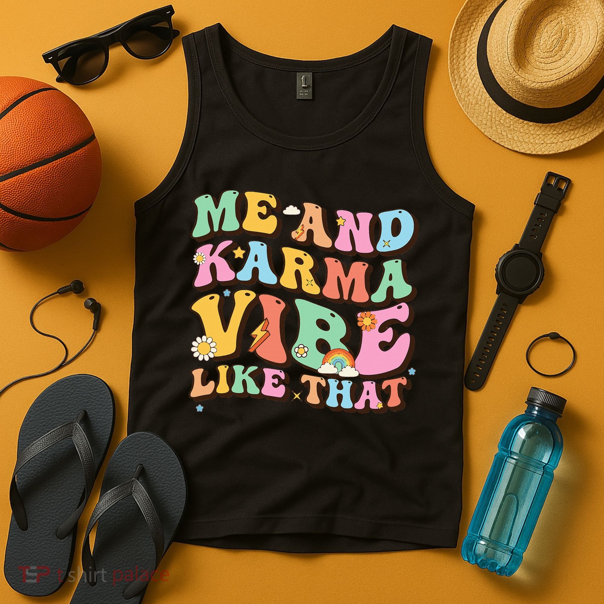 Funny Me And Karma Vibe Like That Groovy Lover Hippie Boho Tank Top