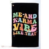 Funny Me And Karma Vibe Like That Groovy Lover Hippie Boho Golf Towel thumb 0