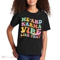 Funny Me And Karma Vibe Like That Groovy Lover Hippie Boho Kids T-Shirt thumb 2
