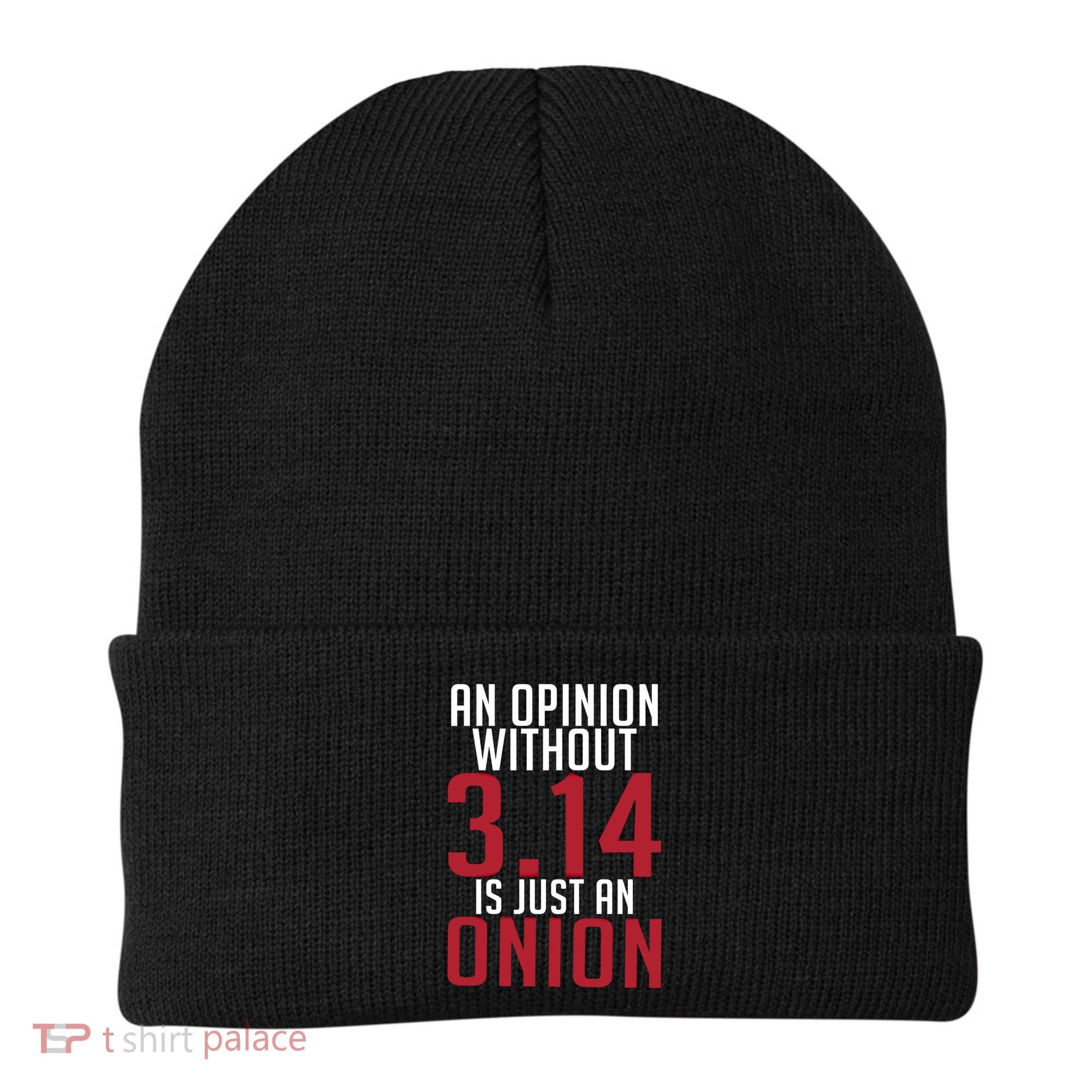 Funny Math An Opinion Without 3 14 Just Onion Pi Day Gift Beanie