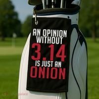 Funny Math An Opinion Without 3 14 Just Onion Pi Day Gift Golf Towel thumb 2