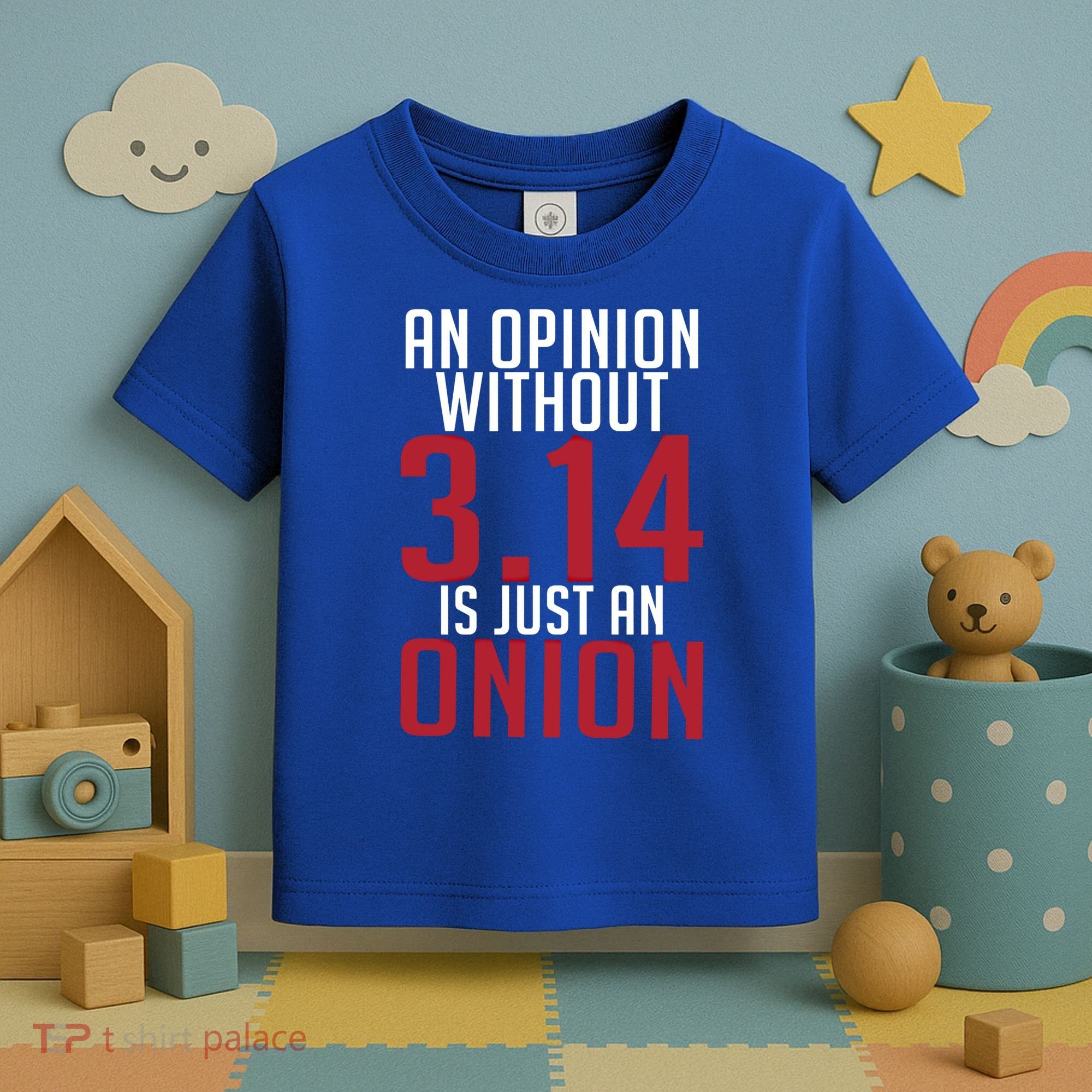 Funny Math An Opinion Without 3 14 Just Onion Pi Day Gift Toddler T-Shirt
