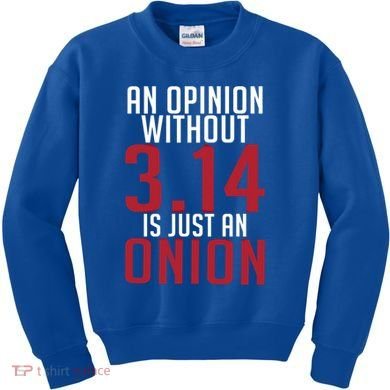 Funny Math An Opinion Without 3 14 Just Onion Pi Day Gift Kids Sweatshirt