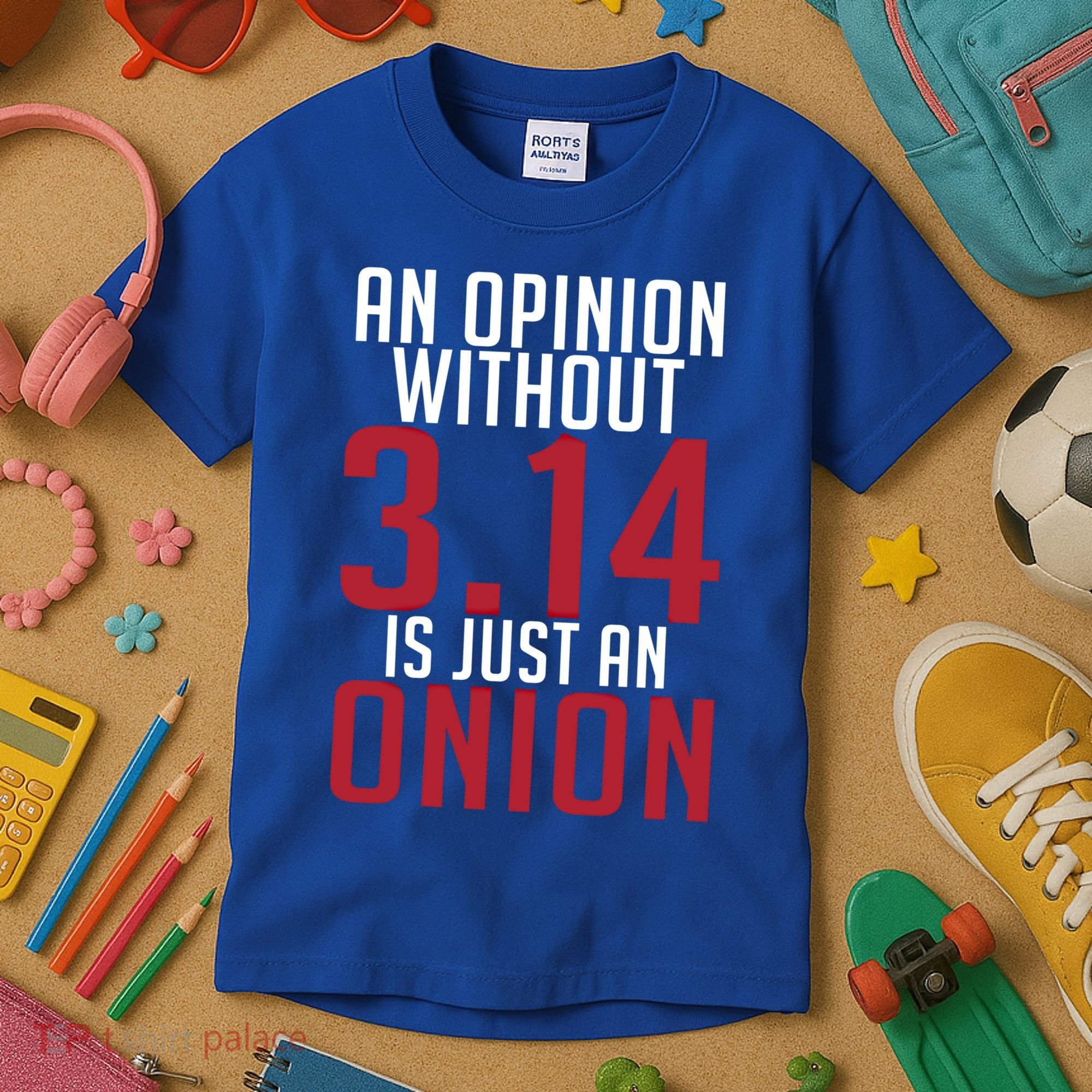Funny Math An Opinion Without 3 14 Just Onion Pi Day Gift Kids T-Shirt