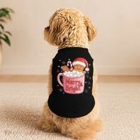 Funny Merry And Bright Christmas Gingerbread Man Hot Cocoa Doggie Tank thumb 2