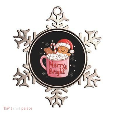 Funny Merry And Bright Christmas Gingerbread Man Hot Cocoa Ornament
