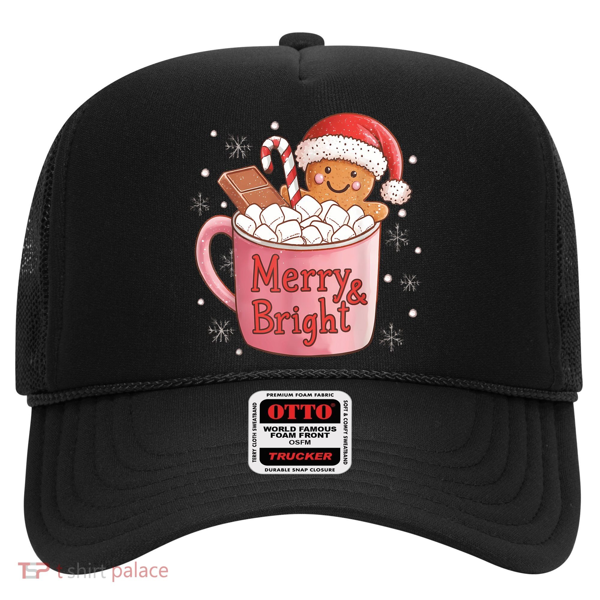 Funny Merry And Bright Christmas Gingerbread Man Hot Cocoa Hat